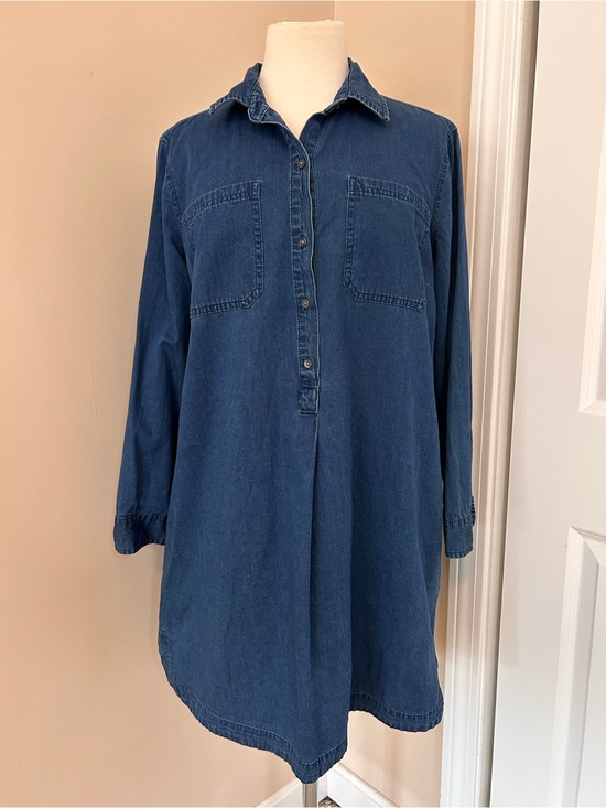 Old Navy Dresses & Skirts - Old Navy Washed Denim Shirt Dress in Indigo Blue